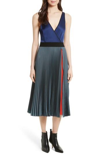 Women's Diane Von Furstenberg V-neck Pleated Wrap Dress - Blue