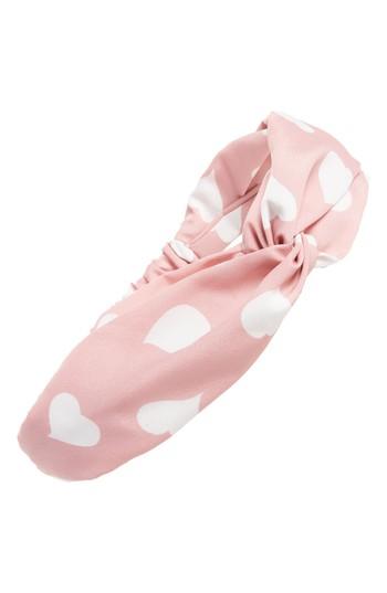 Cara Heart Dots Twist Head Wrap, Size - Pink