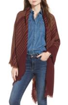 Women's Sole Society Textured Stripe Blanket Scarf, Size - Burgundy
