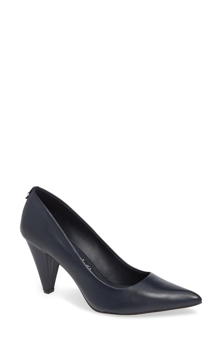 Women's Calvin Klein Icey Nappa Cone Heel Pump .5 M - Blue