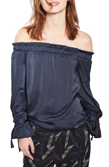 Women's Topshop Off The Shoulder Satin Top