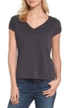 Women's Lucky Brand Slit Sleeve Tee - Black