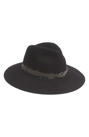 August Hat Feather Trim Floppy Felt Fedora