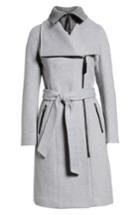 Women's Mackage Nori Belted Wool Blend Coat - Grey