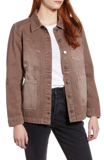 Women's Dear John Denim Claudia Oversize Denim Jacket - Burgundy