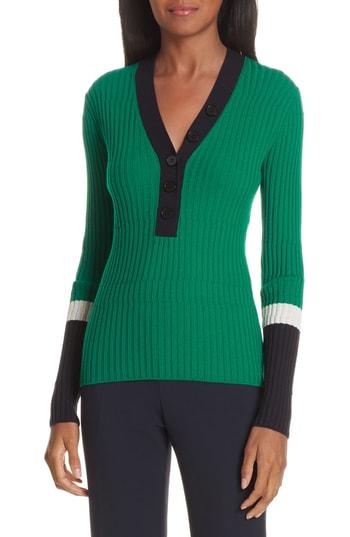Women's Boss Fenila Colorblock Sweater - Green