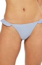 Women's Topshop Terry Frill Bikini Bottoms Us (fits Like 0) - Blue