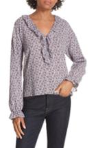 Women's La Vie Rebecca Taylor Nadia Cotton Floral Blouse - Purple