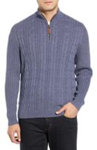 Men's Tommy Bahama Tenorio Cable Knit Zip Sweater - Blue