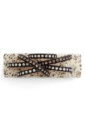 Alexandre De Paris Crystal Embellished Barrette, Size - Black