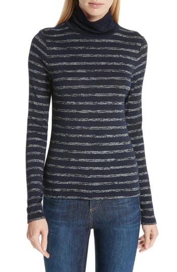 Women's Rag & Bone/jean Landon Stripe Turtleneck, Size - Blue