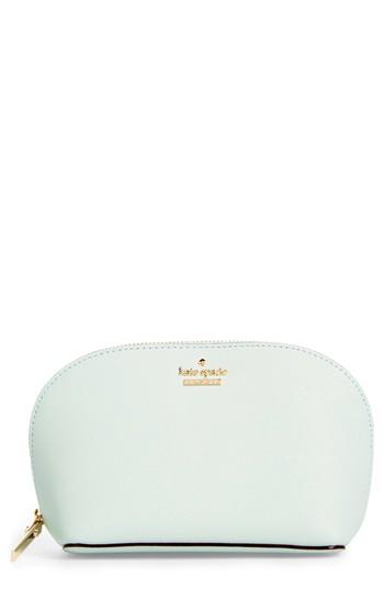 Kate Spade New York Cameron Street - Small Abalene Leather Cosmetics Case, Size - Misty Mint
