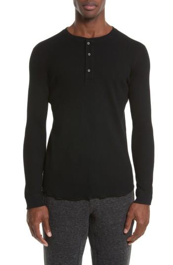 Men's Wings + Horns Thermal Henley - Black