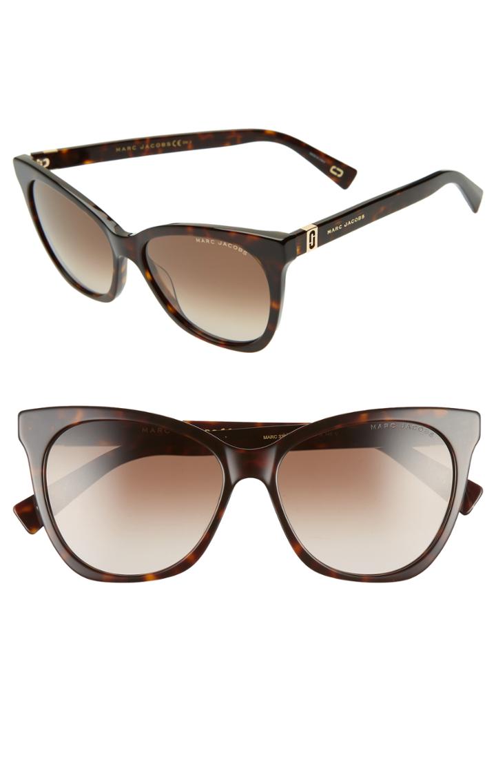 Women's Marc Jacobs 56mm Cat Eye Sunglasses - Dark Havana