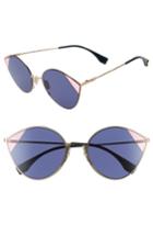 Women's Fendi 60mm Cat Eye Sunglasses - Gold/ Blue