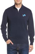 Men's Cutter & Buck Detroit Lions - Lakemont Fit Quarter Zip Sweater