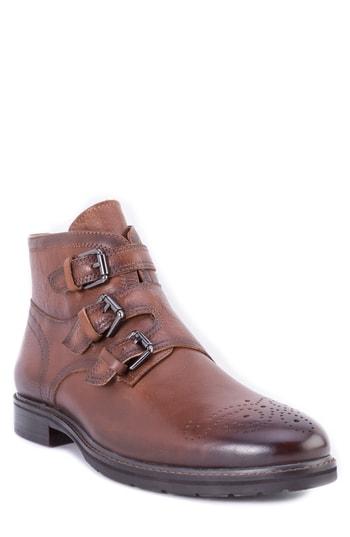 Men's Robert Graham Malden Three Buckle Boot M - Brown