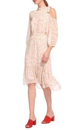 Women's Whistles Lips Print Tie Neck Dress Us / 4 Uk - Ivory