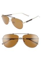 Men's Salvatore Ferragamo Classic Logo 60mm Polarized Aviator Sunglasses - Shiny Gold/ Tortoise