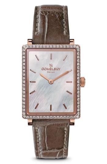Women's Gomelsky The Shirley Fromer Diamond Alligator Strap Watch, 25mm X 32mm