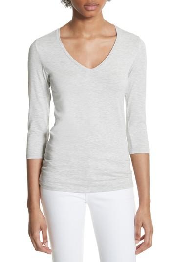 Women's Majestic Filatures Flat Edge V-neck Tee - Grey