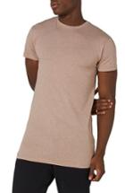 Men's Topman Muscle Fit Longline T-shirt - Brown