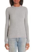 Women's Acne Studios Carina Fitted Crewneck Sweater - Grey