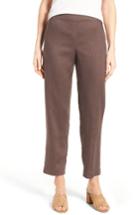 Women's Eileen Fisher Organic Linen Slim Ankle Pants - Brown