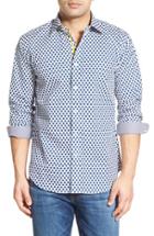 Men's Bugatchi Classic Fit Dot Sport Shirt, Size - Blue