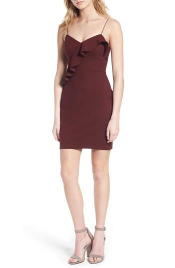 Women's Astr The Label Ruffle Body-con Dress - Burgundy