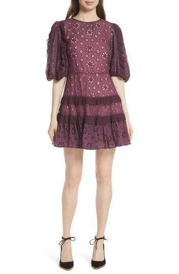Women's Rebecca Taylor Pinwheel Eyelet Dress - Purple