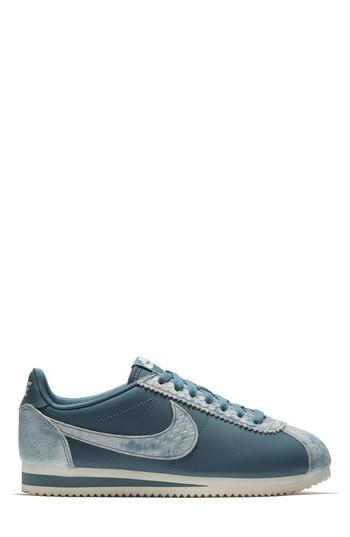 Women's Nike Classic Cortez Premium Sneaker M - Blue/green