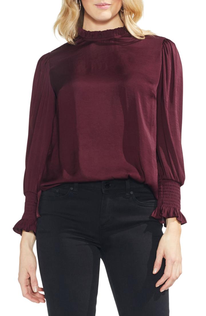 Women's Sanctuary Blouson Sleeve Cozy Top - Ivory