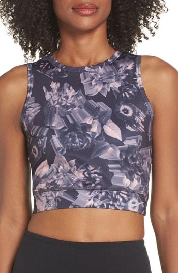 Women's Nike Epic Lux Crop Running Tank - Grey