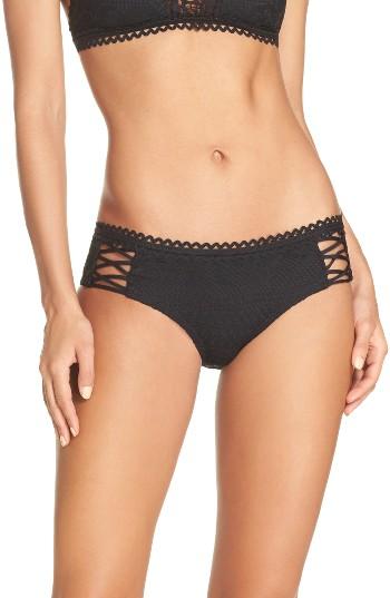 Women's Becca Prairie Rose Bikini Bottoms - Black