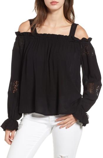 Women's Band Of Gypsies Cold Shoulder Top - Black