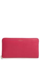 Women's Smythson Panama Calfskin Leather Travel Wallet & Passport Case - Pink