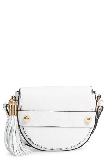Milly Astor Leather Crossbody Saddle Bag - White