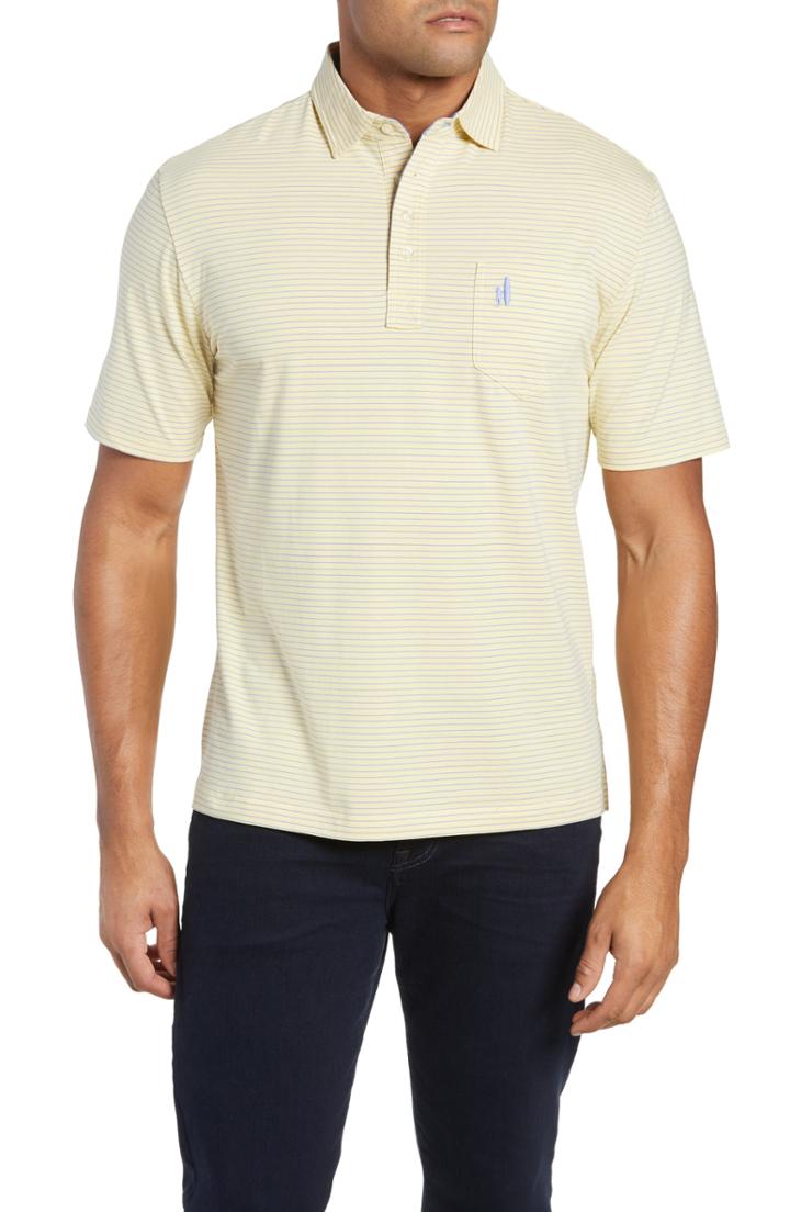 Men's Johnnie-o Cliffs Regular Fit Stripe Polo - Yellow