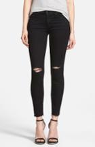 Women's Mother 'the Looker' Frayed Ankle Skinny Jeans - Black
