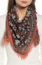 Women's Madewell Bordered Floral Wool Scarf