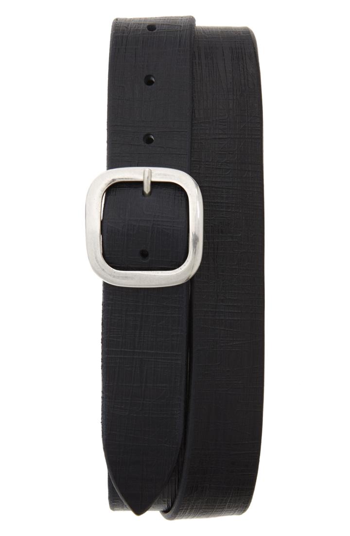 Men's Orciani Bull Flame Leather Belt 0 Eu - Blue
