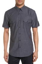 Men's Calibrate Non-iron Cotton Military Sport Shirt - Black
