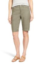 Women's Nydj 'catherine' Linen Blend Bermuda Shorts - Green
