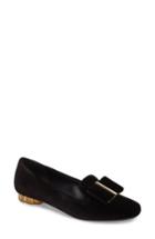 Women's Salvatore Ferragamo Flower Heel Smoking Loafer B - Black