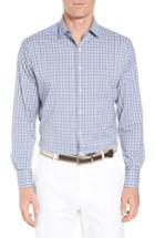 Men's Peter Millar Ballard Regular Fit Check Performance Sport Shirt - Blue