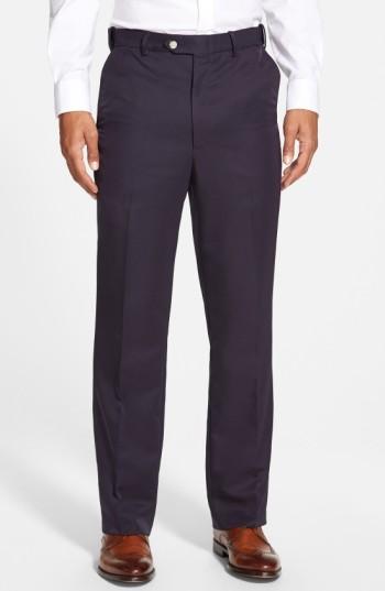 Men's Berle Self Sizer Waist Flat Front Trousers X 30 - Blue