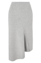 Women's Topshop Split Asymmetric Jersey Midi Skirt Us (fits Like 0-2) - Grey