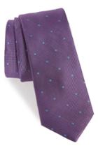 Men's 1901 Arnet Dot Skinny Silk Tie, Size - Purple