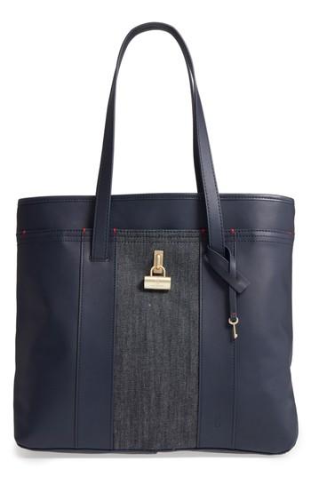 Ed Ellen Degeneres Brody Leather Tote - Blue